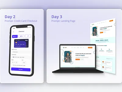 Daily Ui #2 - Credit Card & #3 - Landing Page da dailyui design graphic design illustration logo ui