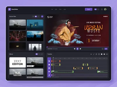 Video Editor Tool dashboard design editor product design ui ui design video video editing video maker video making video tool