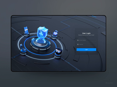 Design of login page of security anti fraud center 3d dashboard form login monitoring