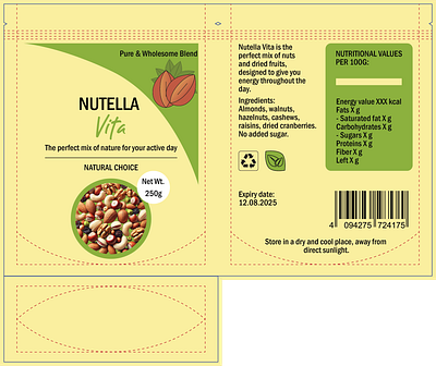 Packaging for nuts graphic design