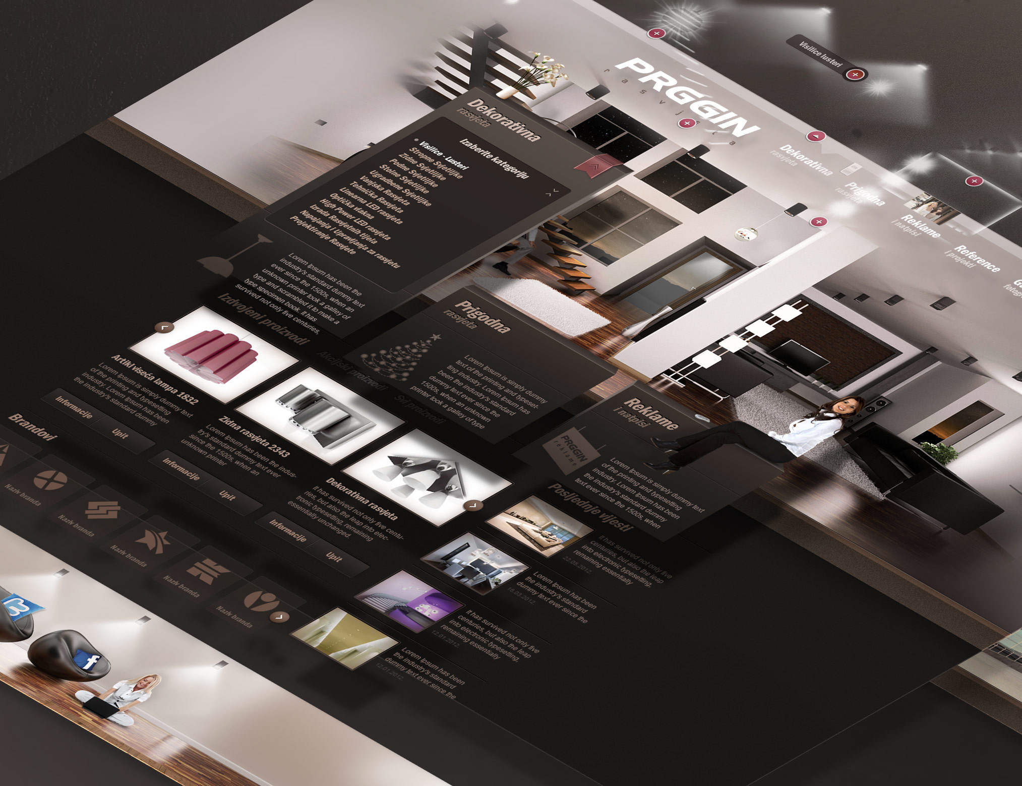 Prggin Lights Website design design interactive lights mihael.net responsive store web design