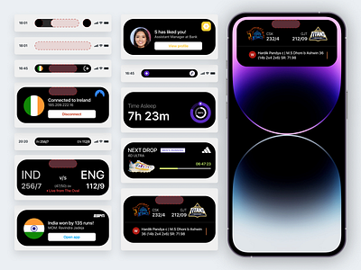 Live Activities (iOS 16) 14 activities adidas apple concept cricket design illustration ios iphone layout live pill pro ui ux widgets