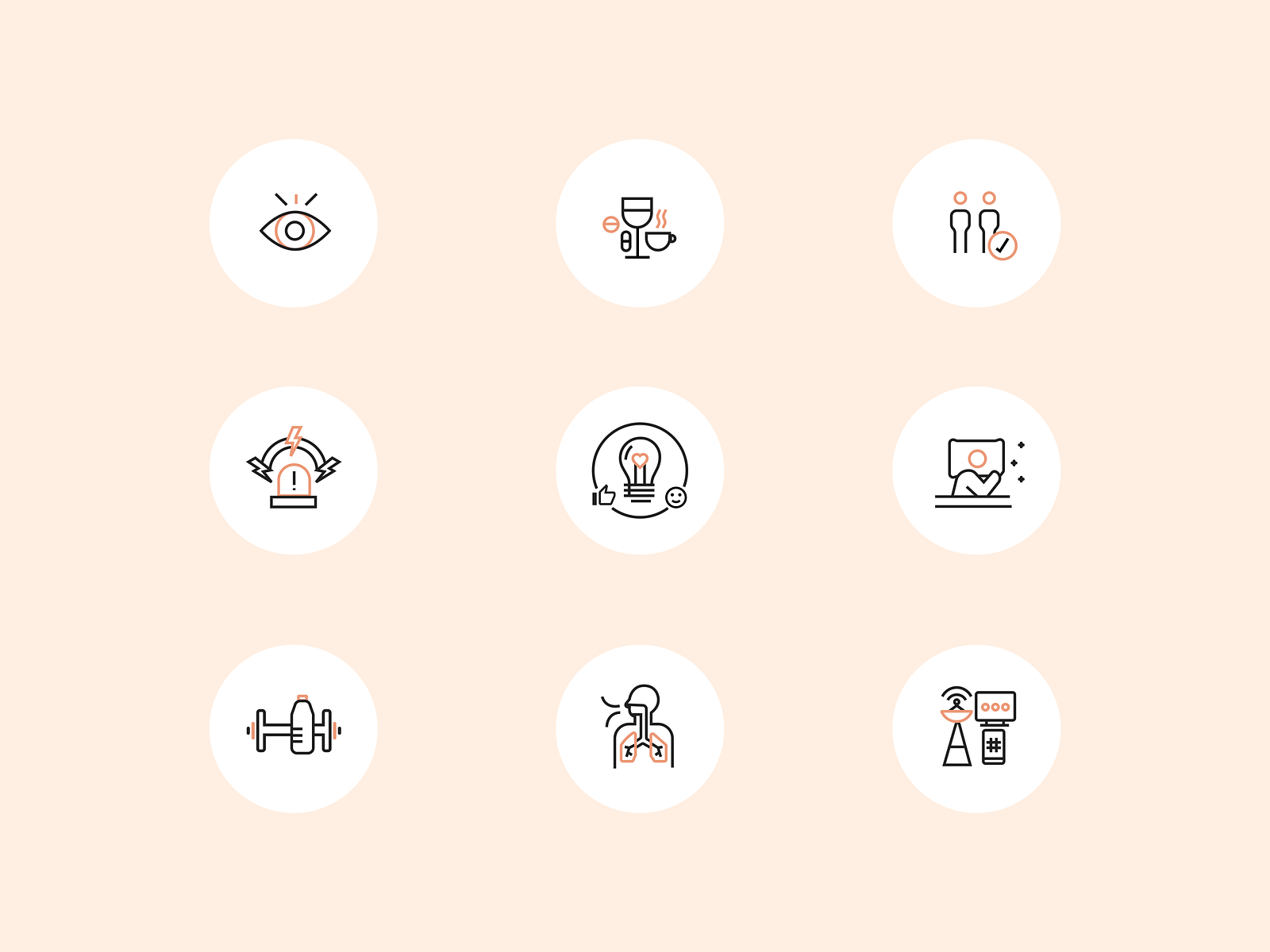Health & Wellness icon set by Camille Pilon on Dribbble