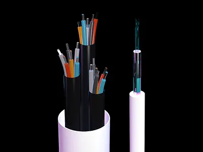 Fiber Optic Cable Rendering 3d broadband cable cinema4d fiber optic glass internet networks