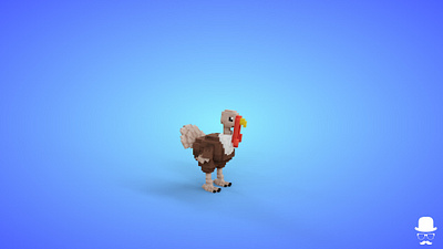 Voxel Farm Animals - Turkey - Game Asset 3d 3d model bird cartoon chicken fantasy game asset isometric low poly lowpoly stylized turkey voxedit voxel voxel art voxels