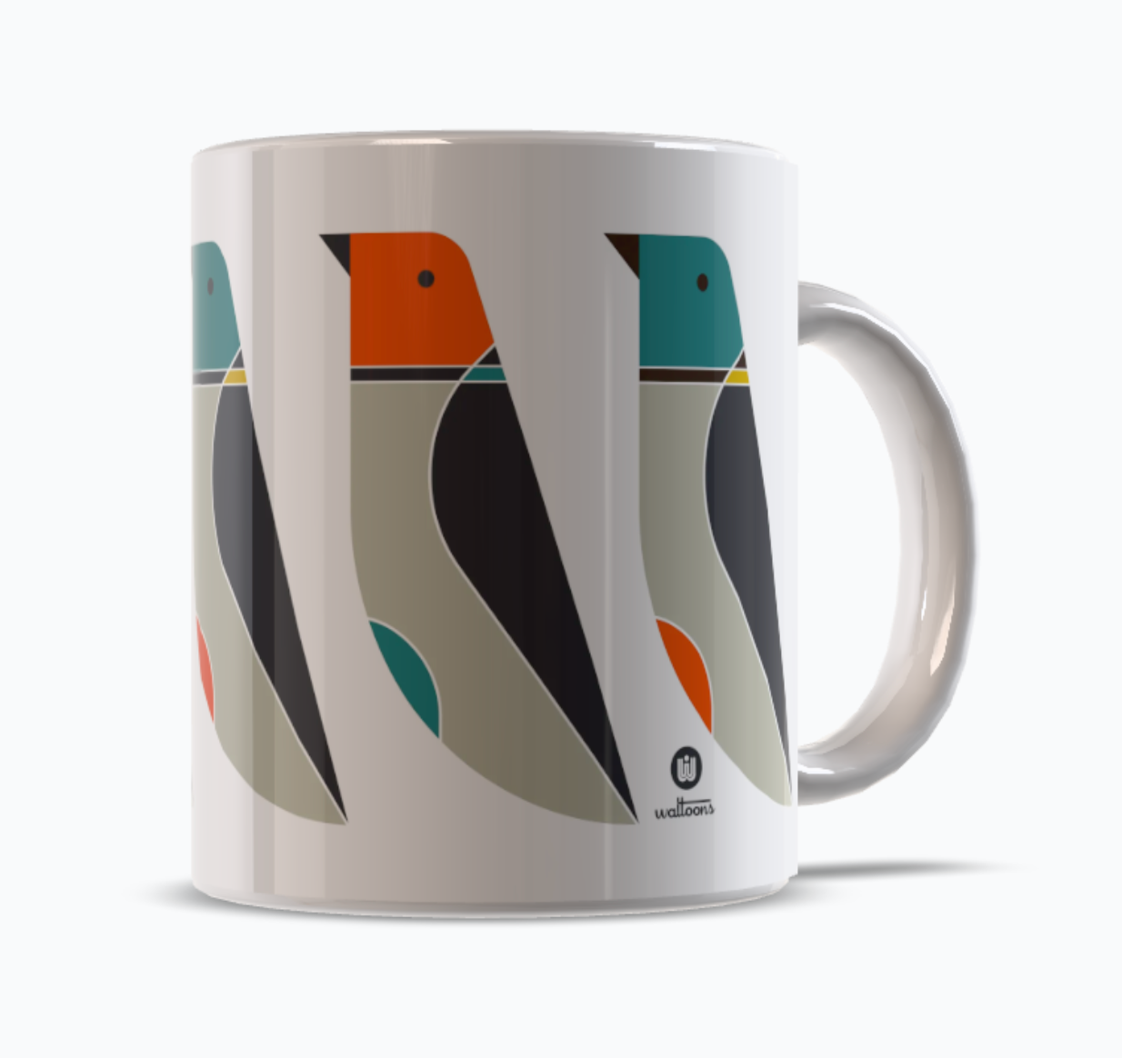 Retro Modern Bird Pattern birds cartoon birds cartoon modern coffee mug design colorful design cute bird flat graphics merch design merch graphics pattern design retro retro modern vintage aesthetic