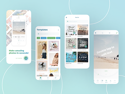Textia App. UI/UX | Add Text to Photos app design editing text editor interface light mobile photo post reels template text ui ux