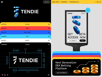 Tendie - Betting Platform 3d 3d logo animation brandbook branding coin colors emblem guideline identity logo logo animation logotype mase maserekt money monogram symbol tendie token