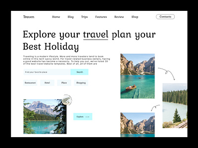 Travel Web Header✈️ bi bitmatestudio branding explore travel travel agency travel app travel booking travel web travelling ui uiux ux vacation website