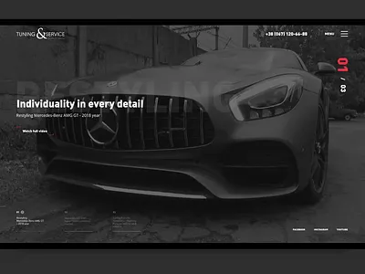 Tuning&Service - Tuning BoutiQue Web Design auto auto service branding car dark theme design homepage interface landing page redesign tuning ui ukraine ux web design