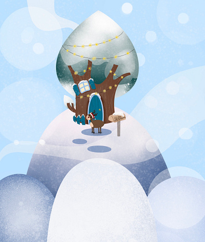 Winter Gift Card "Happy Holiday" character design design graphic design holiday illustration winter
