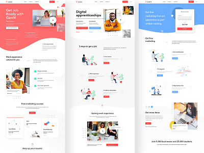 GenM Project - UI / UX Design + Illustrations illustrations landingpage landingpagedesign ui uiux userinterfacedesign userinterfaces ux web webdesign