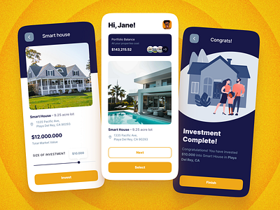 Investments in real estate app design inve investments real estate ui ux