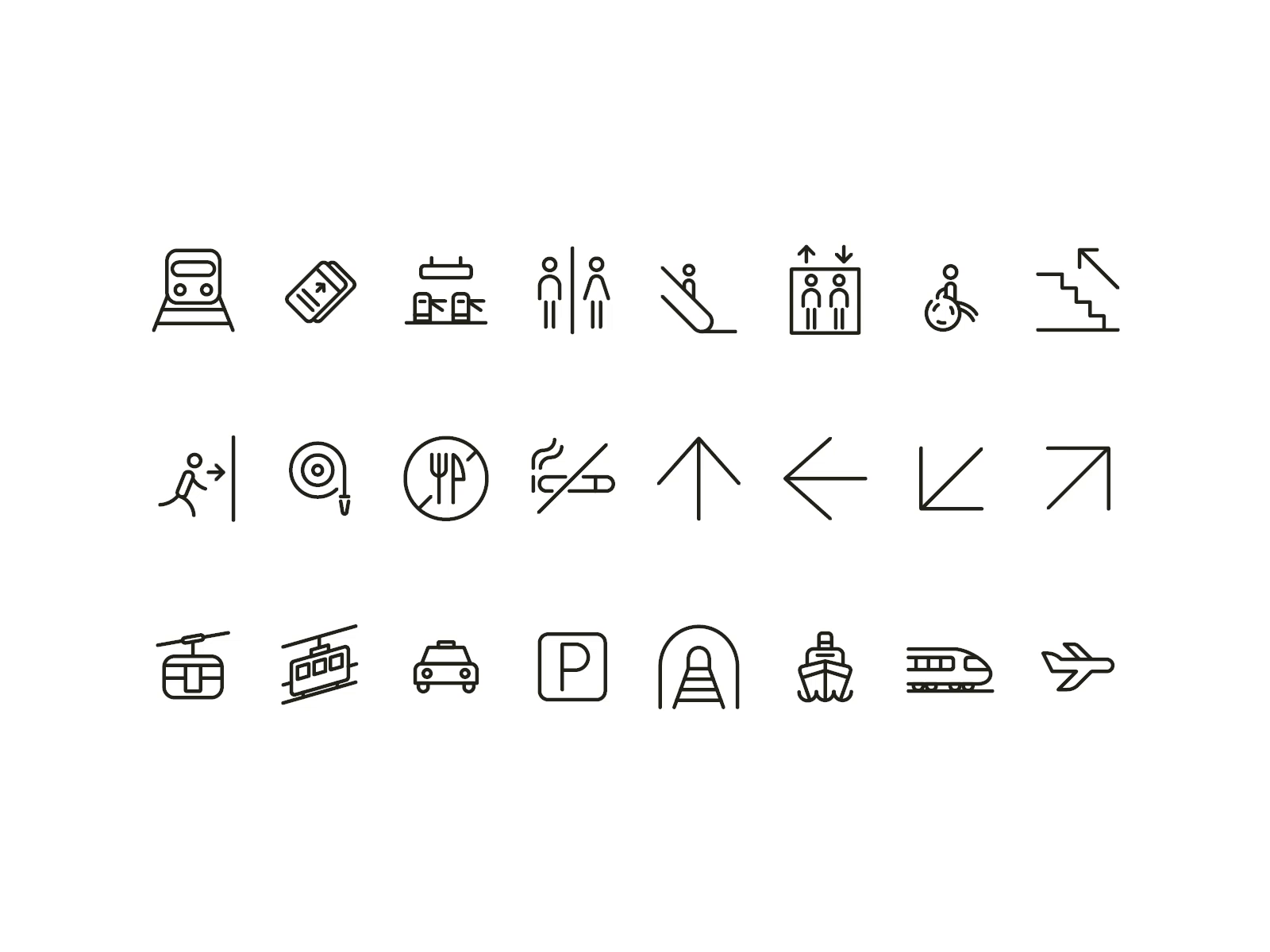 Way Finding Bus Icon Subway Wayfinding | Icons system by Aurora design studio on Dribbble