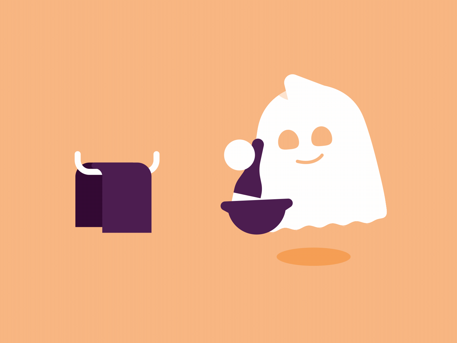 Towel Ghost Animation animation berg character design graphic illustration manu motion product