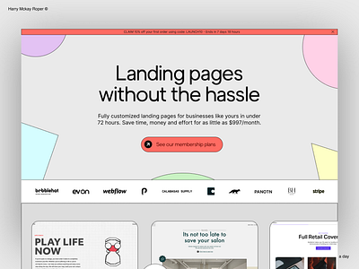 Our New SAAS Landing Page brutalism design landing page ui website design