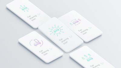 Car sharing icon set car sharing design icons ui