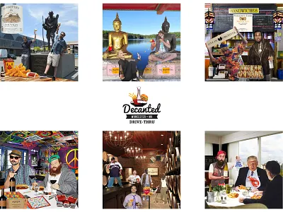 Decanted Drive-Thru branding funny graphic design logo