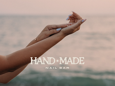 Hand Made - luxe coastal nail bar brand brand brand design branding design graphic design logo nail brand nails natural colors organic branding type typography