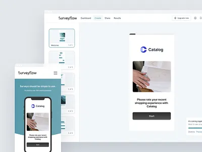 Surveyflow - Bubble.io MVP | Atom Design app atom atomdesign branding bubble bubble.io clean design flat nocode simple ui ux web application webflow website