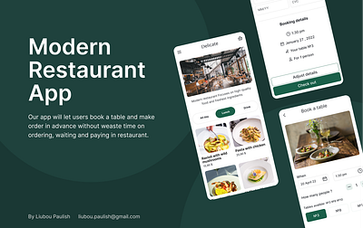 Modern Restaurant App branding design typography ui ux