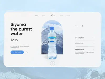Siyoma water website bottle clean delivery design drink food minimal product shop typography ui ui design ux ux design water
