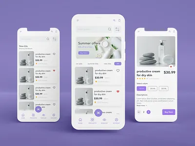 Product screens flow- Skin Care UI&UX Design app beauty design home homescreens skin skincare ui userexperience ux
