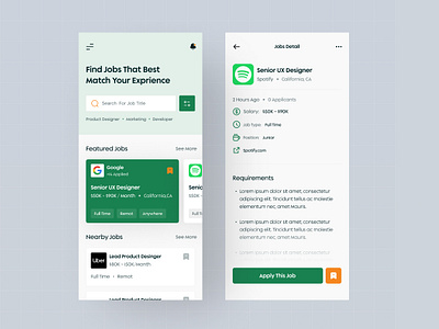 Job Finder App Design job