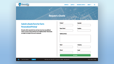 ElectricBlue Redesign Quote Page branding design graphic design ui ux web web design website