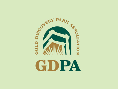 Gold Discovery Park Association Branding & Identity branding for outdoor business coloma california logo gold discovery logo logo design for non profit logo development mineshaft logo outdoors state parks logo