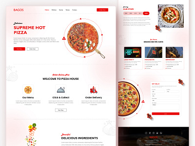 Pizza Website - Landing Page UI Design beautiful design clean design fast food fast food website figma figma design food website design illustration landing page design modern ui design pizza pizza illustration pizza landing page pizza landing page design pizza site pizza website responsive design single page website ui design ui ux design