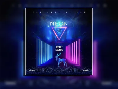 NEON SOUNDS ALBUM COVER ARTWORK TEMPLATE album cover album cover for sale branding cyberpunk design future illustration itunes modern neon promote album spotify cover