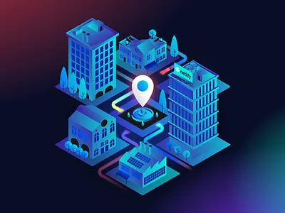 Netlify Roadshow graphics 3d awning buildings city design event factory flat gradient house illustration illustrator isomorphic kurzgesagt san francisco tech vector vintage window windows