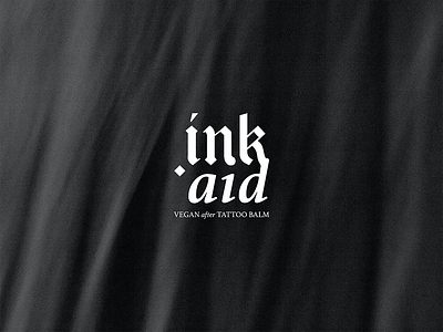 Ink Aid - vegan tattoo balm brand brand brand design branding graphic design logo logo design monochrome product brand tattoo brand type typography