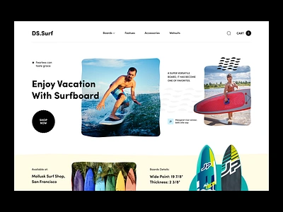 Surf Web Header ecommerce landing page ocean orix product sajon sports summer surf surf shop surfboard surfer surfing travel activities vacation web web design web3 webdesign website