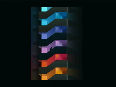 Stairway flat illustration vector