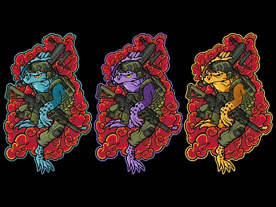 Synergy Systems HRT Jiraiya Toad apparel art art direction artwork branding creative direction design illustration illustrator japan japanese jiraiya logo patch product shirt sticker tattoo vector