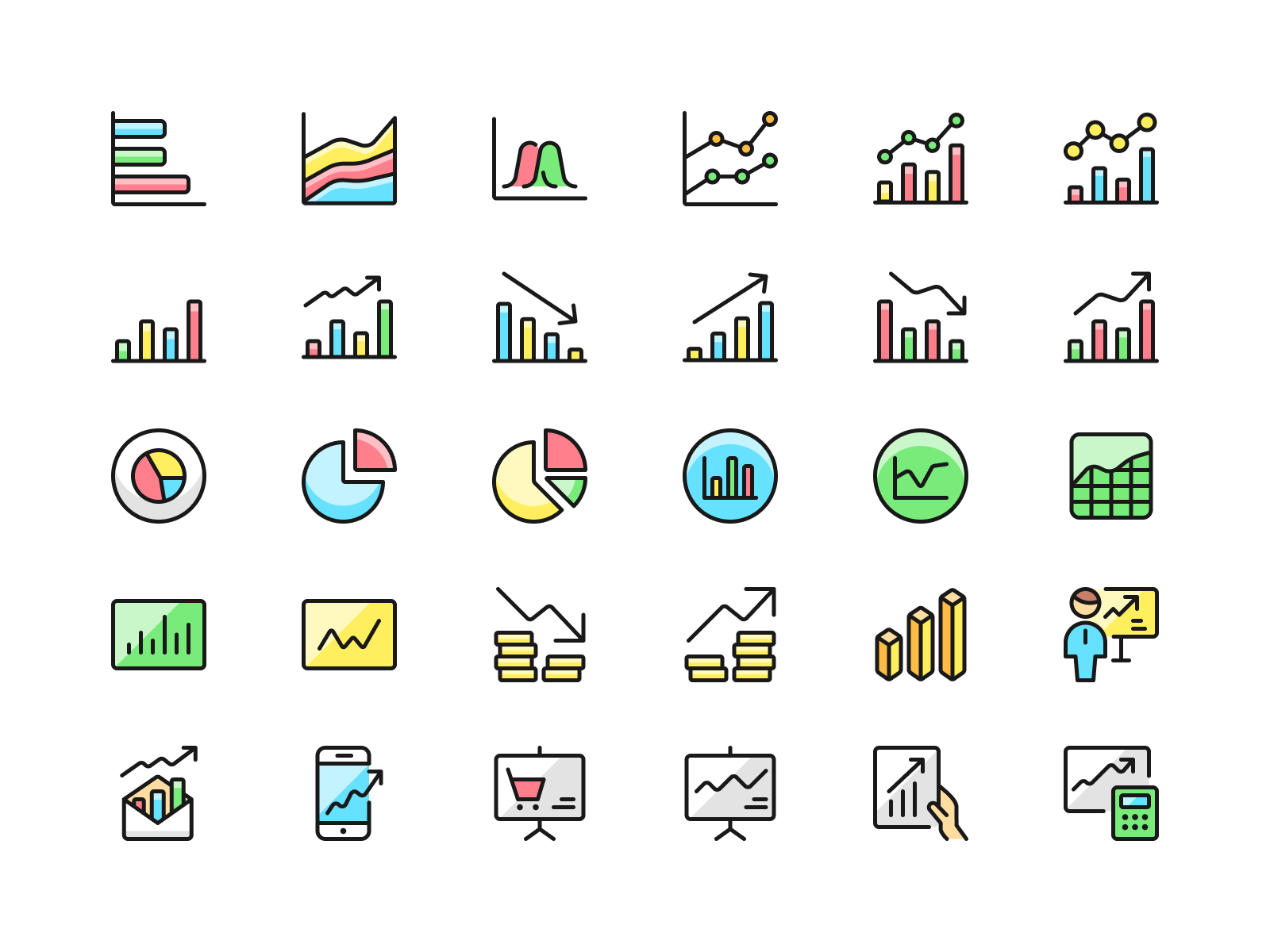 Color Business Icons by Streamlinehq on Dribbble