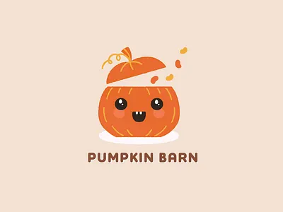 Logo Pumpkin adobe illustrator barn branding cute emblem farm halloween illustration kawaii kids illustration logo logotype mascot patch playoff print pumpkin vegetables warm up weekly