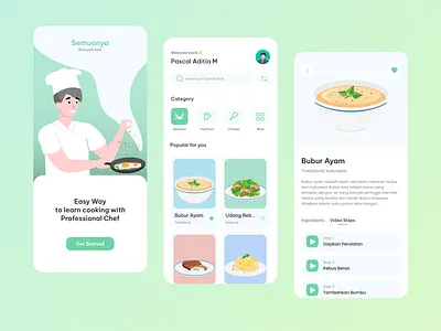 Recipes UI Mobile Design app design food food illustration illustration mobile popular recipes recipes illustration simple ui ui uiux ux