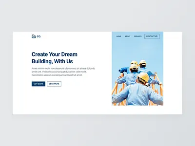 Construction - Home page architecture design building company construction constructor design hero image home page home page design home page template homepage homepage design house constructions industrial business industrial company industry ui ui design ui ux uidesign
