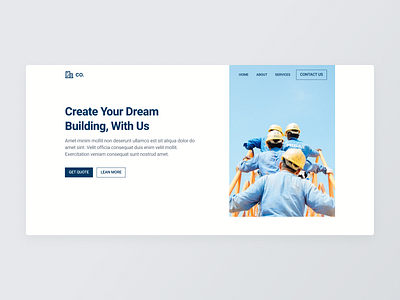 Construction - Home page architecture design building company construction constructor design hero image home page home page design home page template homepage homepage design house constructions industrial business industrial company industry ui ui design ui ux uidesign
