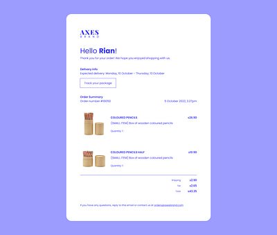 Daily UI :: 017 - Email Receipt app branding dailyui dailyui 017 dailyui017 design email email receipt minimal ui ux web