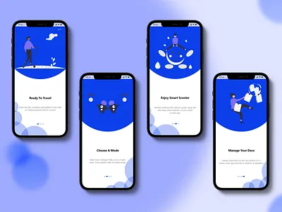 Onboarding Screens UI Design | Electric Two Wheeler App app design graphic design illustration typography ui ux