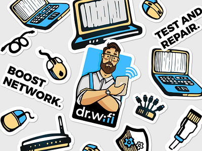 Dr.wifi Branding brand book branding character design graphic design illustration