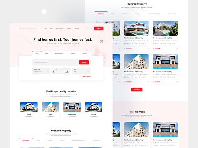 Property Website Landing Page Design app design building website home rent website home website landing page design real estate website ui design uiux design web app design webdesign website design