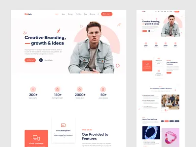 Modern Digital Agency flat design graphic design illustration modern design professional design ui