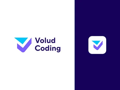 Volud coding Logo brand identity branding branding design brandmark coding brackets colorful logo developer identity logo logo branding logo design logo mark logodesign logos logotype monogram programmer purple logo symbol thefalcon