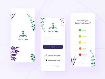 Zencore Meditation App calm clean ui meditate meditation app minimal nature relaxation ui zen