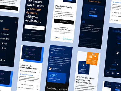 Entri | Website Mobile agency dark mode design design studio domain entri app hero illustration landing mails menu mobile servers startup landing ui ux website
